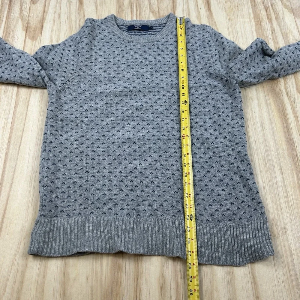 J.Crew Women's Large Gray Blue Nordic Lambswool Sweater Fair Isle Heritage